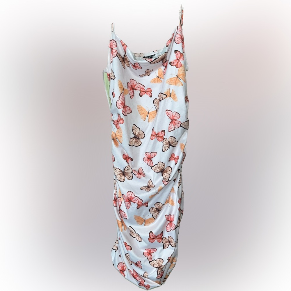 Windsor Dress white with butterflies.
